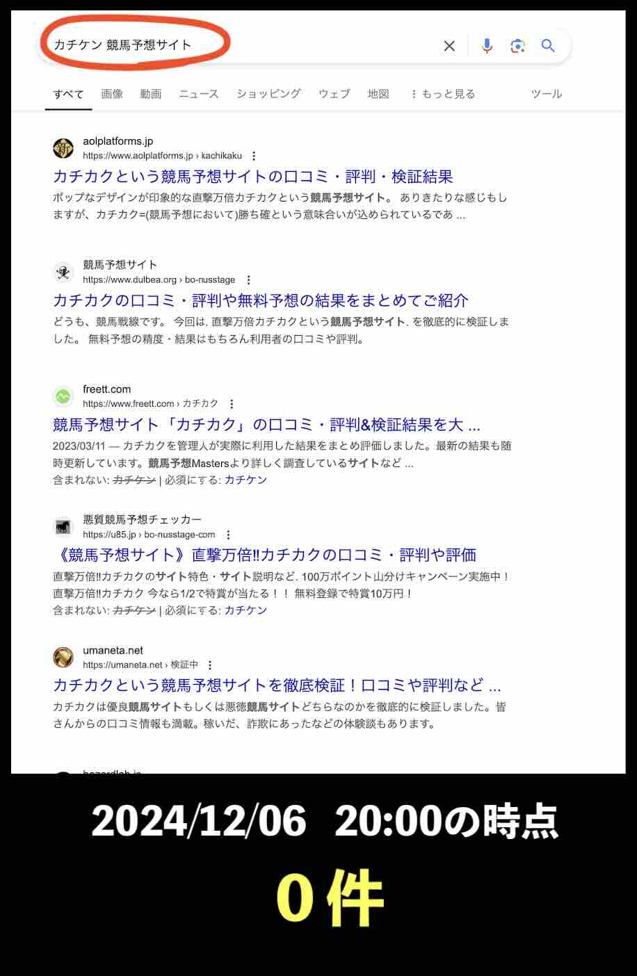 カチケンのサイト情報検索結果